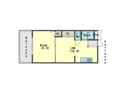 テラスレジデンスあさぎり しました(1LDK/3階)の間取り写真