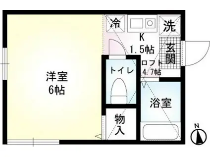 ソレイユ馬堀海岸(1K/1階)の間取り写真