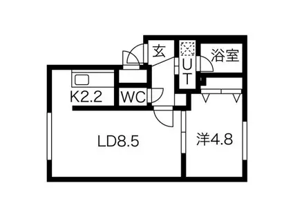 ECOA豊平公園(1LDK/3階)の間取り写真