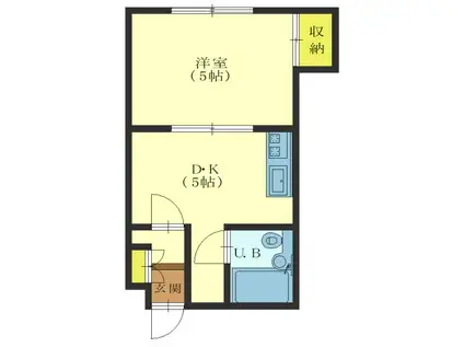 エコーハイツ(1DK/2階)の間取り写真