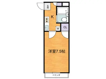 T-フラッツ2(1K/1階)の間取り写真