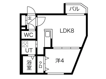 ミリオネールII(1LDK/2階)の間取り写真