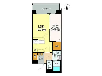 LIBTH桑園(1LDK/4階)の間取り写真