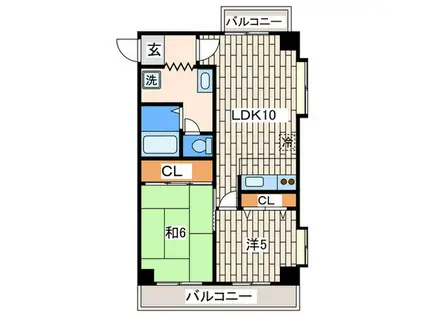 グリーンハイツ大通公園(2LDK/2階)の間取り写真