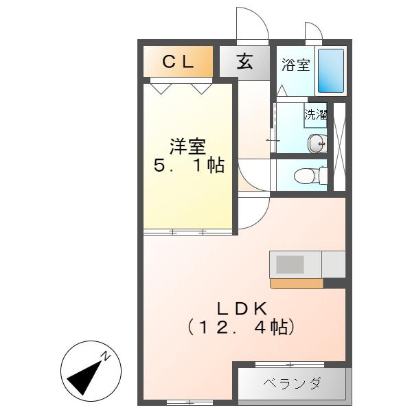プレミオ(1LDK/1階)の間取り写真