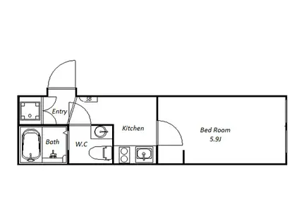 BLUE PALETTE池上(1K/4階)の間取り写真