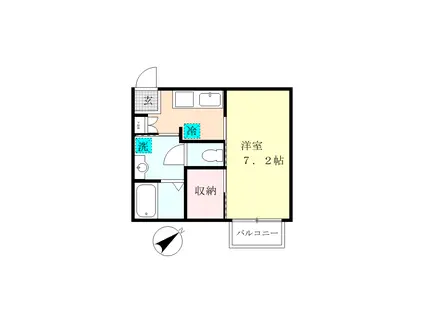 インプレス鎌倉III(1K/2階)の間取り写真