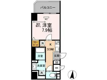 CASA99(1K/4階)の間取り写真