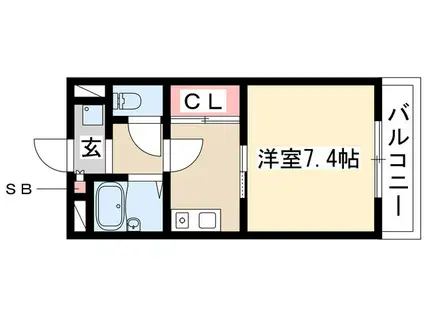 タカギビル(1DK/3階)の間取り写真