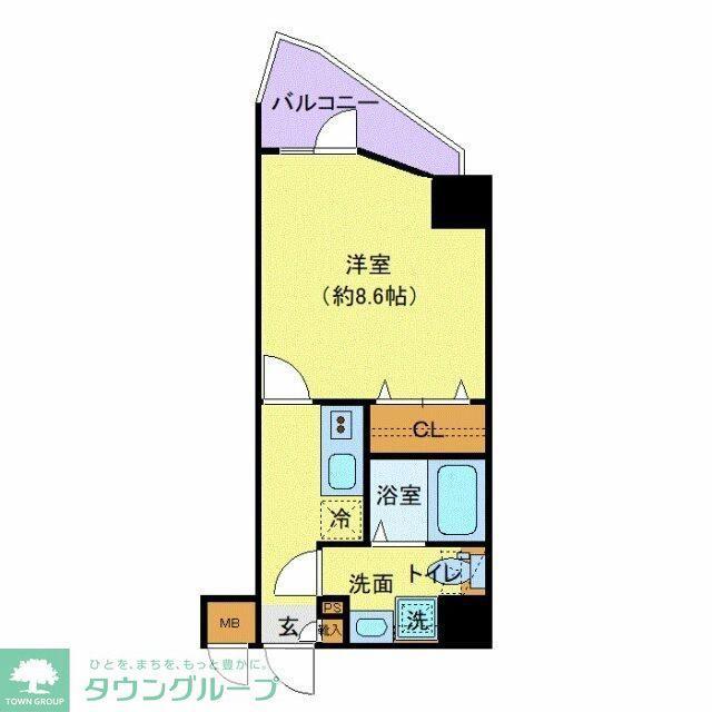 プレール・ドゥーク西新井II(1K/4階)の間取り写真