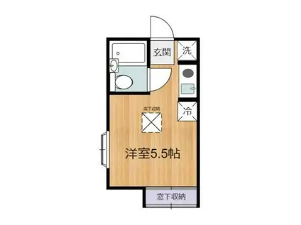 キャナール壱番館(ワンルーム/1階)の間取り写真