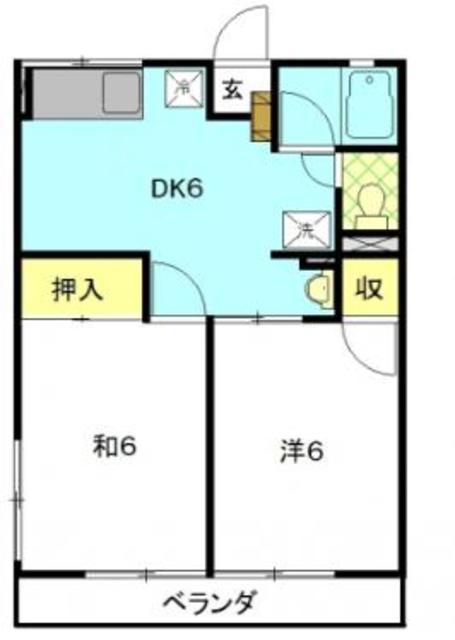 藤ハイム(2DK/1階)の間取り写真