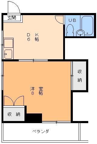 丸の内ハイツ(1DK/2階)の間取り写真