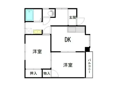 グリーン8(2DK/1階)の間取り写真