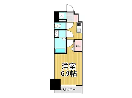 フォーリアライズ尼崎エラン(1K/9階)の間取り写真