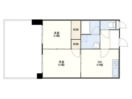 セカンドアベニュー(2DK/5階)の間取り写真