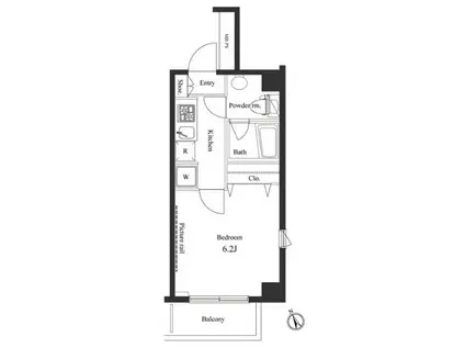 APRE CITY桜上水ーアプレシティ桜上水-(1K/5階)の間取り写真