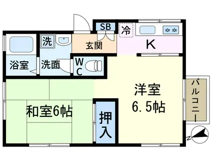 長谷川荘(2K/1階)の間取り写真