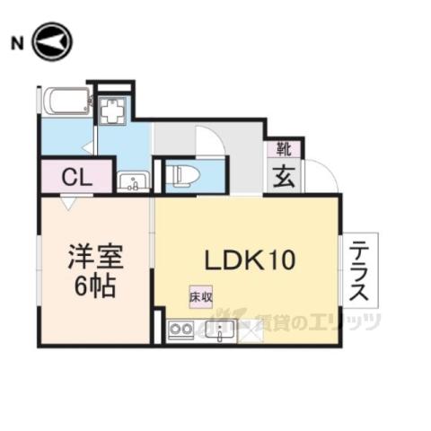 リバーサイド幸(1LDK/1階)の間取り写真