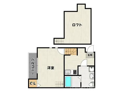 エスポワール博多(1K/1階)の間取り写真