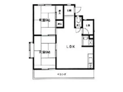 牧野ハイツ(2LDK/3階)の間取り写真