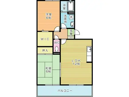 レスポワール赤坂B(2LDK/3階)の間取り写真