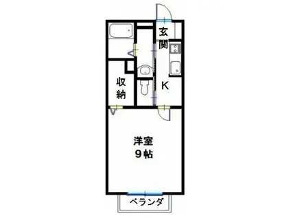 パティオ荒井(1K/2階)の間取り写真