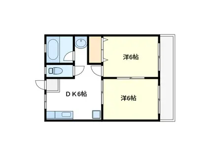 シャトーM(2DK/2階)の間取り写真