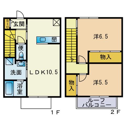 BELLE LEAD藤崎駅南C棟(2LDK/1階)の間取り写真