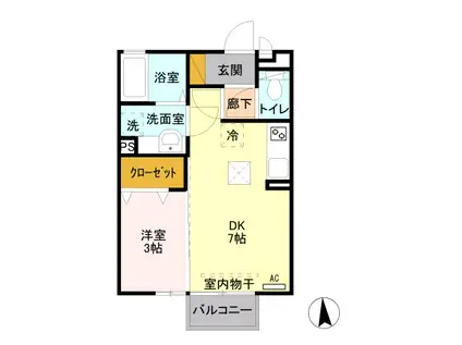 ウィングサプライアネックス(1DK/1階)の間取り写真