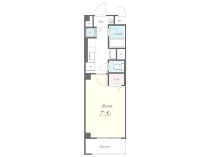 サウスイースト千(1K/1階)の間取り写真