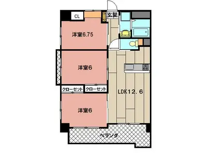 VENT CREST (3LDK/3階)の間取り写真