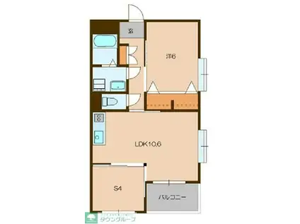 ル・シャトーブロン(1SLDK/3階)の間取り写真