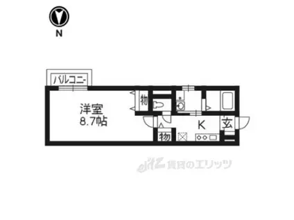 フォレスト(1K/1階)の間取り写真