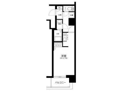 シティタワー武蔵小山レジデンス棟(ワンルーム/9階)の間取り写真