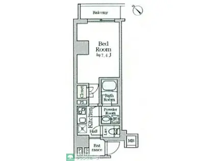 ティモーネグランデ横浜ノース(1K/1階)の間取り写真