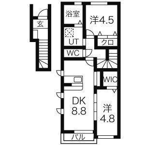 チェルシー(2LDK/2階)の間取り写真