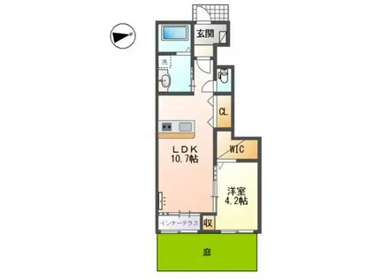 フェリーチェ(1LDK/1階)の間取り写真