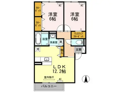 ミアータ(2LDK/2階)の間取り写真