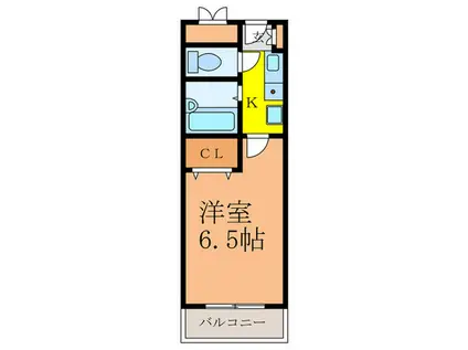 プラザハイツ見付山(1K/3階)の間取り写真
