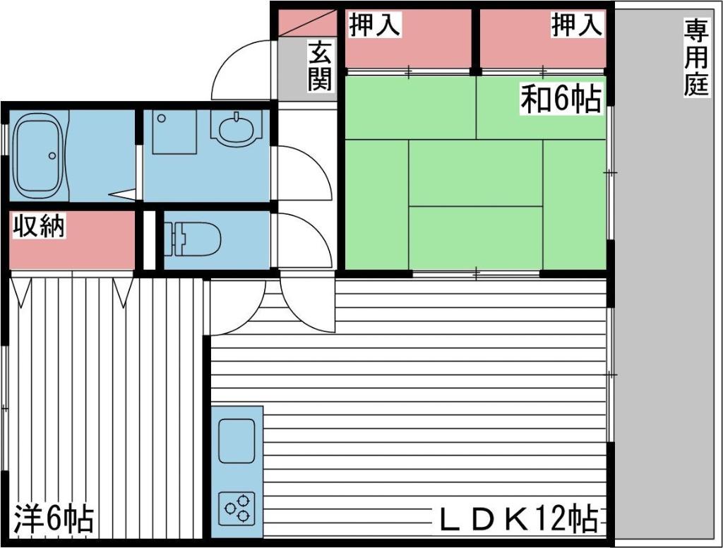 ビゴレ雅 B棟(2LDK/2階)の間取り写真