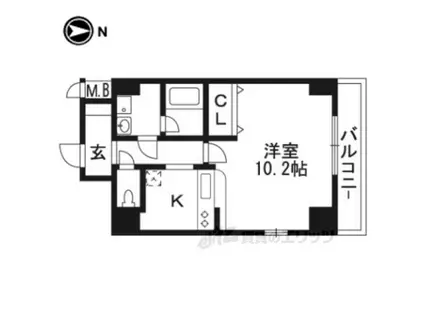 アリュール御池(1K/5階)の間取り写真