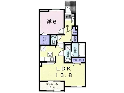 SキャメロンI(1LDK/1階)の間取り写真