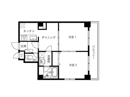 DELCCS早稲田IV(2DK/5階)の間取り写真