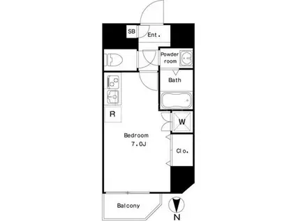 ラクラス中延(ワンルーム/7階)の間取り写真