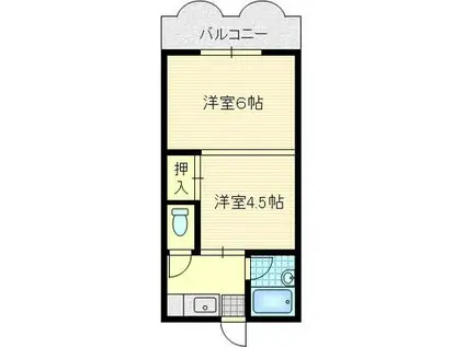 西原シティマンション(2K/2階)の間取り写真