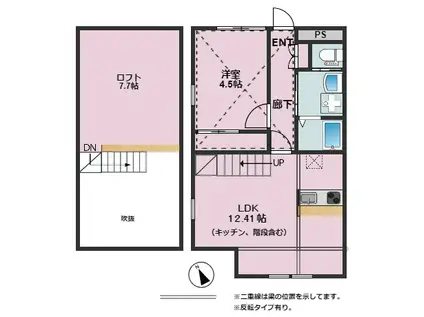 ハナブキ壱番館(1LDK/1階)の間取り写真