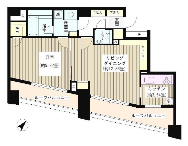 パトリス26(1LDK/10階)の間取り写真