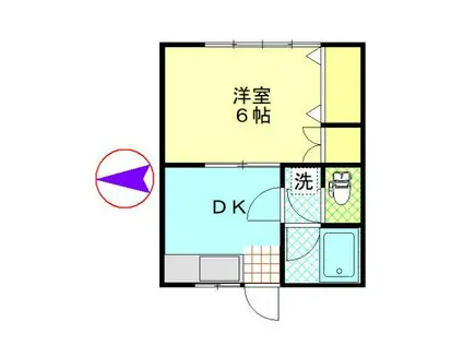 ウィステリアハイツ(1K/2階)の間取り写真