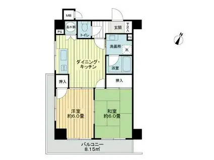 マンション板橋本町(2DK/1階)の間取り写真